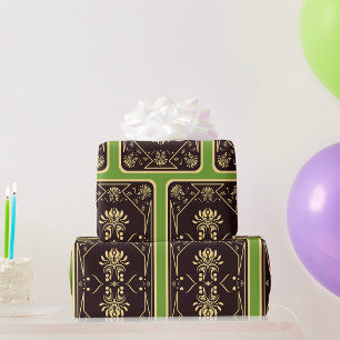 Papel De Regalo Elegante tarjeta de juego de vintage Black Gold