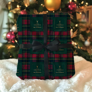 Papel De Regalo Elegante Tartán Cuadros Navidades Nombre de la Fam