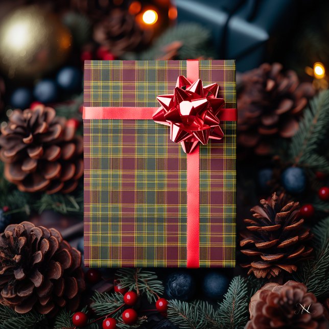 Papel De Regalo Elegante Tartán Verde Oscuro - Plata Amarilla clás (Subido por el creador)