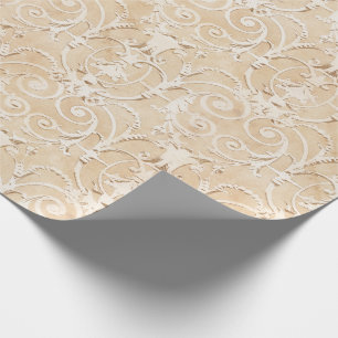 Papel De Regalo Elegante Taupe Damask