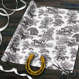 Papel De Regalo Elegante tela de caballos Rústico Blanco Vintage
