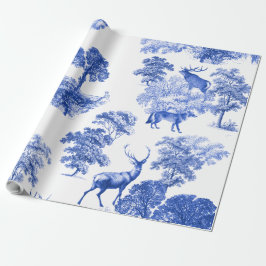Papel De Regalo Elegante tela de campo de venado azul de ciervo Fo