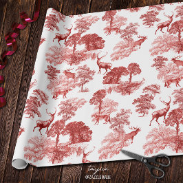 Papel De Regalo Elegante tela de campo de venado rojo venado Fox