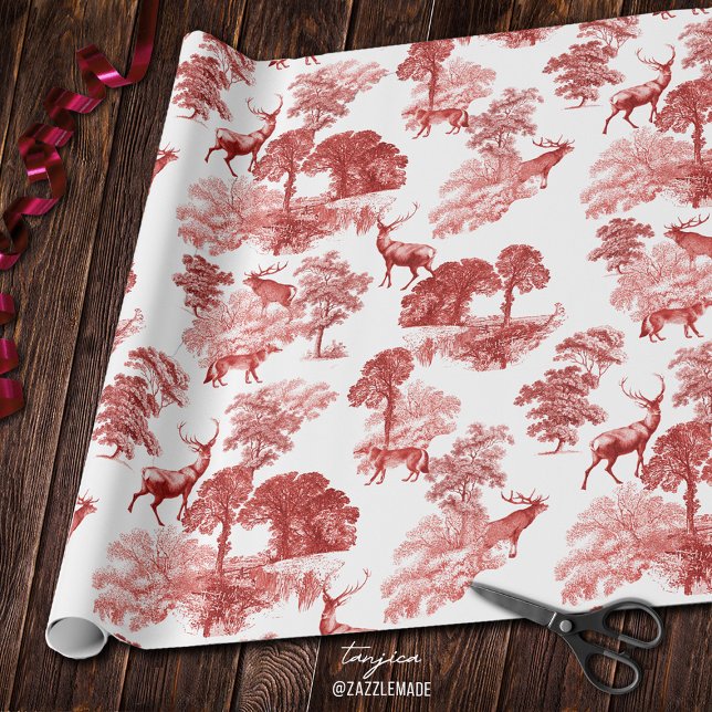 Papel De Regalo Elegante tela de campo de venado rojo venado Fox (Subido por el creador)