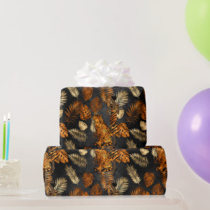 Papel De Regalo Elegante tigre negro de cobre