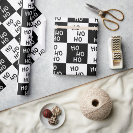 Papel De Regalo Elegante tipografía moderna de Navidad en blanco y