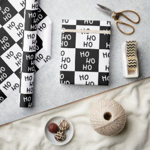 Papel De Regalo Elegante tipografía moderna de Navidad en blanco y