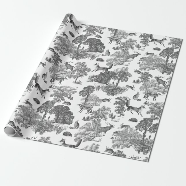 Papel De Regalo Elegante tocador de campo de Fox Rabbit (Desenrollado)