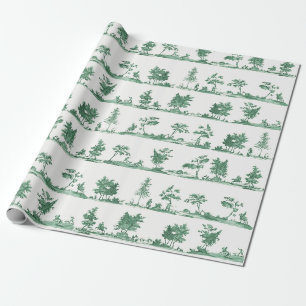 Papel De Regalo Elegante Toile de caza de caballo verde salvia vin