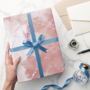 Papel De Regalo Elegante tono de rubor dorado rosa con brillo y pa