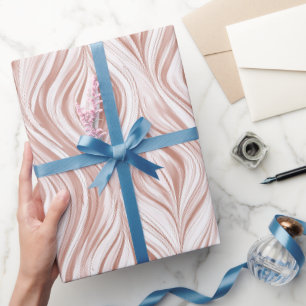 Papel De Regalo Elegante tono de rubor dorado rosa con brillo y pa