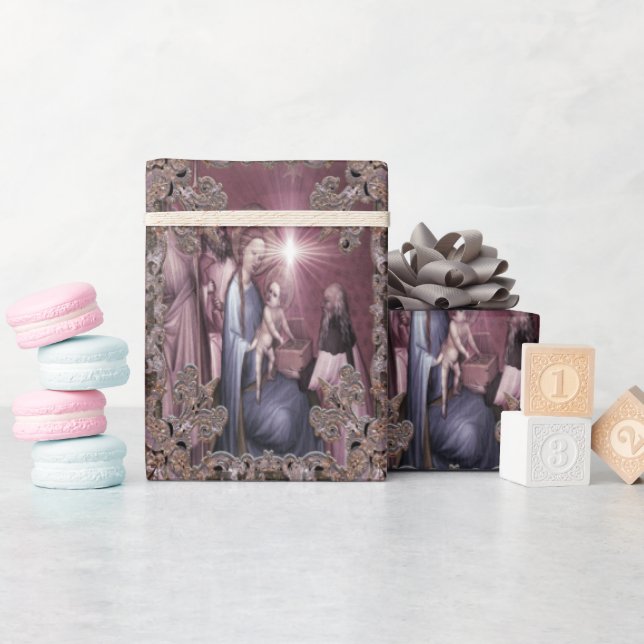 Papel De Regalo Elegante Un Rey Nació Niño Jesús Navidades (Baby Shower)