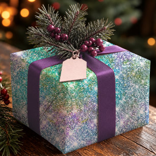 Papel De Regalo Elegante Unicornio Turquesa Iridescente Femenino