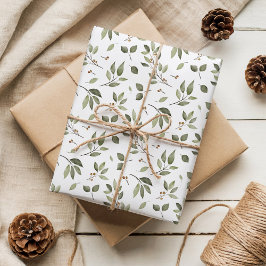 Papel De Regalo Elegante vacaciones de invierno con vegetación