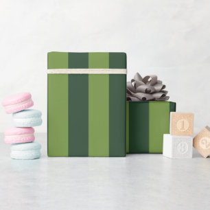 Papel De Regalo Elegante Verde Cazador Jardín Verde Raya 