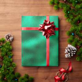 Papel De Regalo Elegante verde estilo satinado moderno Navidades