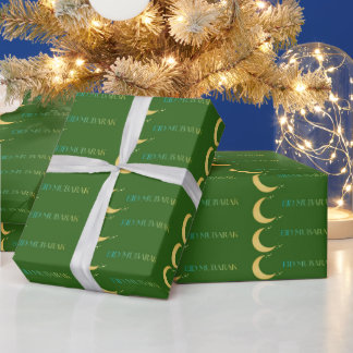 Papel de regalo elegante verde para Eid
