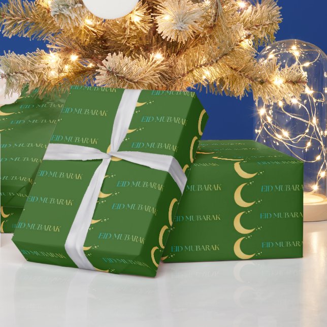 Papel de regalo elegante verde para Eid (Vacaciones)