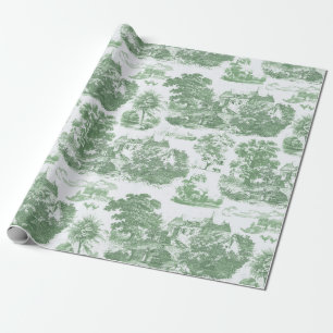 Papel De Regalo Elegante Viaje Sage Chateau French Toile