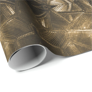 Papel De Regalo Elegante vidrio texturizado con brillo dorado