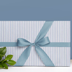 Papel De Regalo Elegante Vintage Azul Desvaído a Rayas Para Todas 