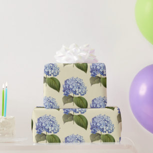 Papel De Regalo Elegante Vintage Blue Hydrangea Flor