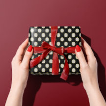 Elegante Vintage Retro de Lunares en Blanco y Negr