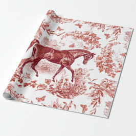Papel De Regalo Elegante Vintage Rústico Horse Floral Toile