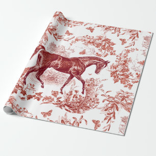 Papel De Regalo Elegante Vintage Rústico Horse Floral Toile