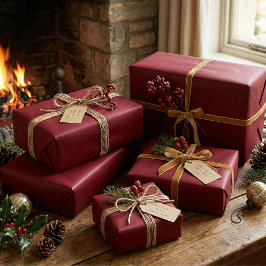 Papel De Regalo Elegante Wine Clásico de Borgoña Envuelto de regal