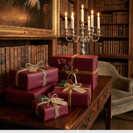 Papel De Regalo Elegante Wine Clásico de Borgoña Envuelto de regal