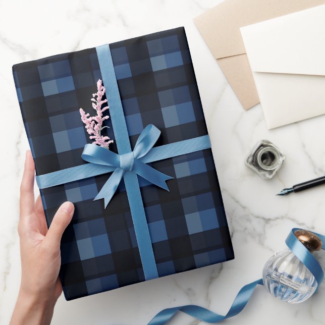 Papel De Regalo Elegante y atemporal Placa Azul (Regalar)
