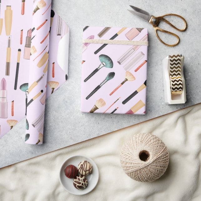 Papel De Regalo Elegante y brillante herramientas de maquillaje de (Artesanía)