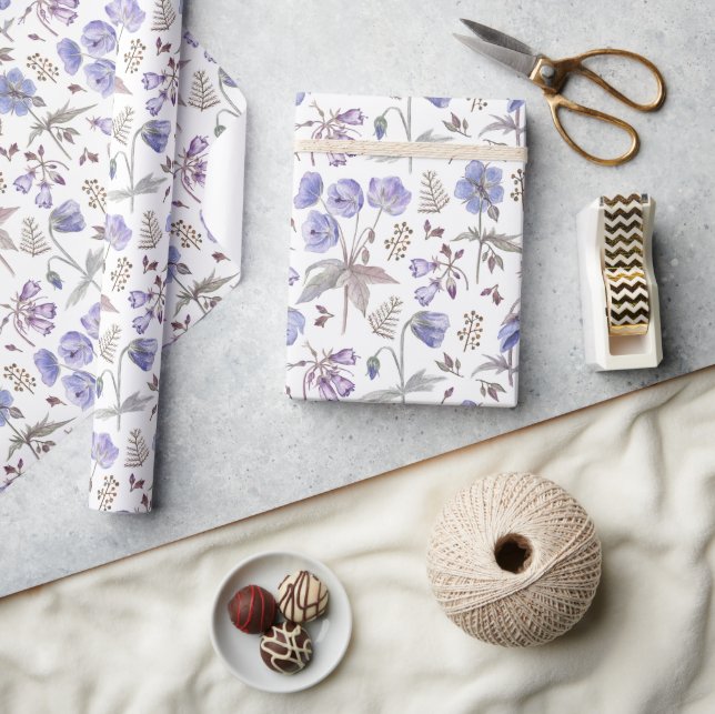 Papel De Regalo Elegante y elegante acuarela violeta (Artesanía)