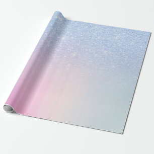 Papel De Regalo Elegante y elegante arco iris purpurina azul oscur