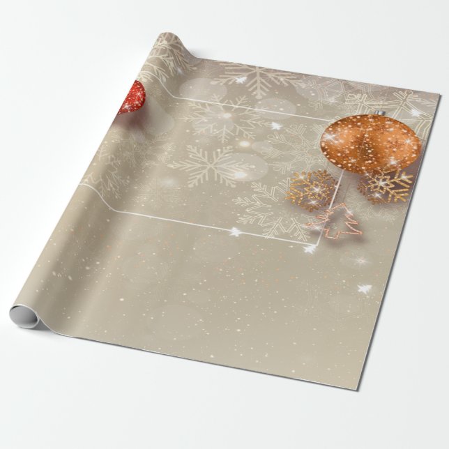 Papel De Regalo Elegante y elegante copos de nieve, vacaciones en  (Desenrollado)