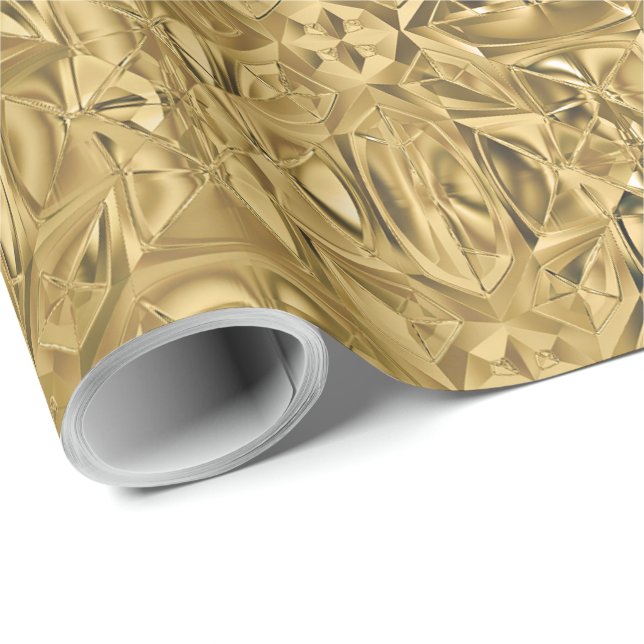 Papel De Regalo Elegante y elegante estilo metálico dorado texturi (Esquina del rollo)
