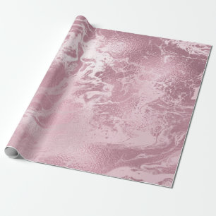 Papel De Regalo Elegante y elegante mármol rosa dorado rosa