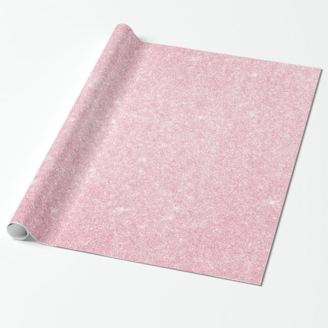 Papel De Regalo Elegante y elegante purpurina rosa dorado rosa (Desenrollado)