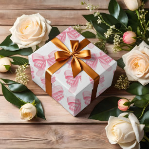 Papel De Regalo Elegante y Moda Chica Bow Rosado Baby Shower