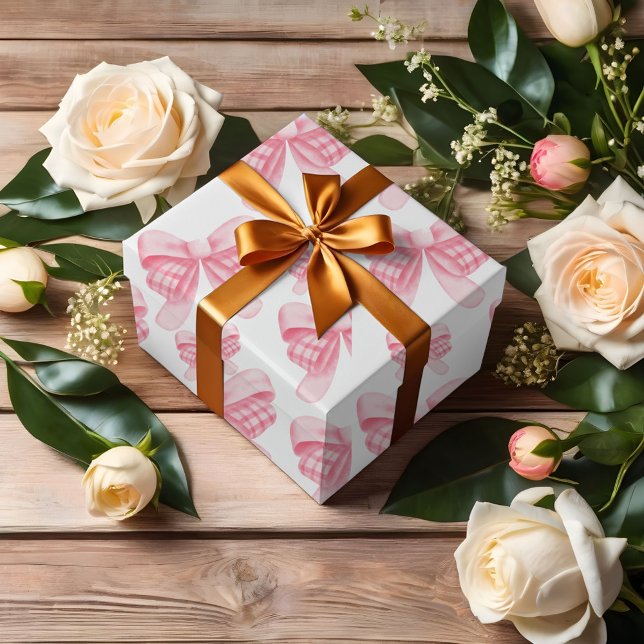 Papel De Regalo Elegante y Moda Chica Bow Rosado Baby Shower (Subido por el creador)