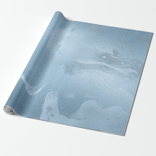 Papel De Regalo Elegante y moderno mármol azul fresco (Desenrollado)