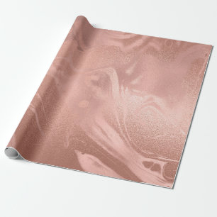Papel De Regalo Elegante y moderno rosa de cobre dorado y mármol r