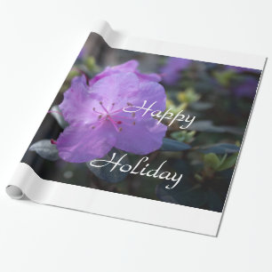 Papel De Regalo elegantes, bonitas flores de azalea púrpura de pri