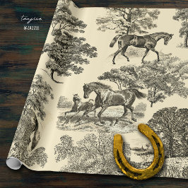 Papel De Regalo Elegantes caballos Rústicos Árboles de caballos Be