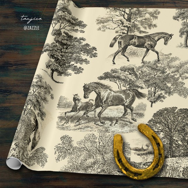 Papel De Regalo Elegantes caballos Rústicos Árboles de caballos Be (Subido por el creador)
