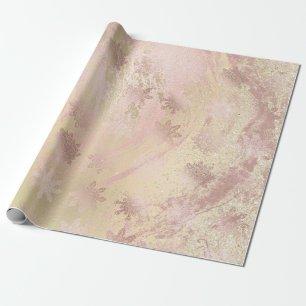 Papel De Regalo Elegantes copas de nieve de rosa de cobre purpurin