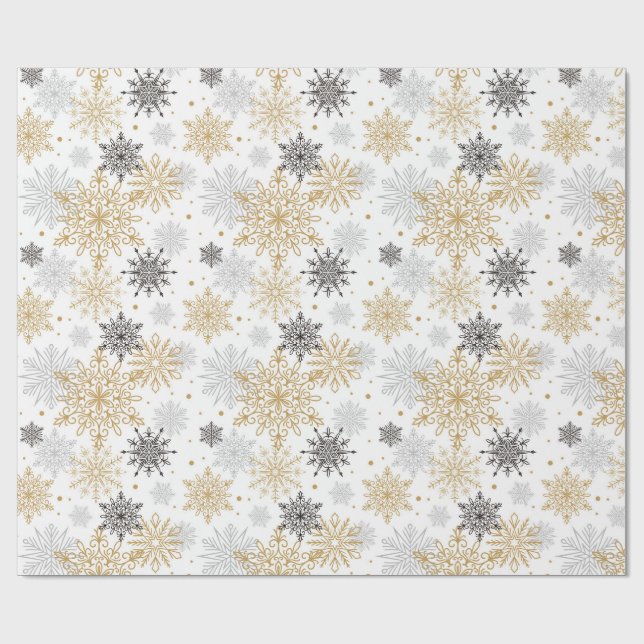 Papel De Regalo Elegantes copos de nieve (Superficie plana)
