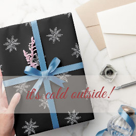 Papel De Regalo Elegantes copos de nieve de los chalés blancos y n