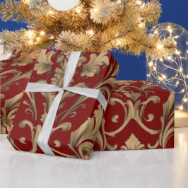 Papel De Regalo Elegantes damasquinados de época dorada